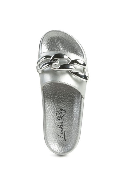 ISHTAR METALLIC CHAIN METAL SLIDE FLATS