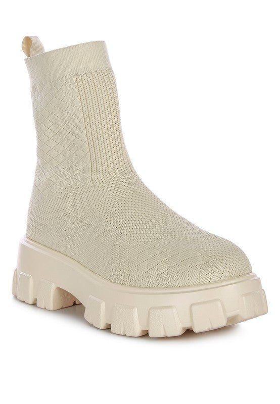 MALLOW Stretch Knit Ankle Boots