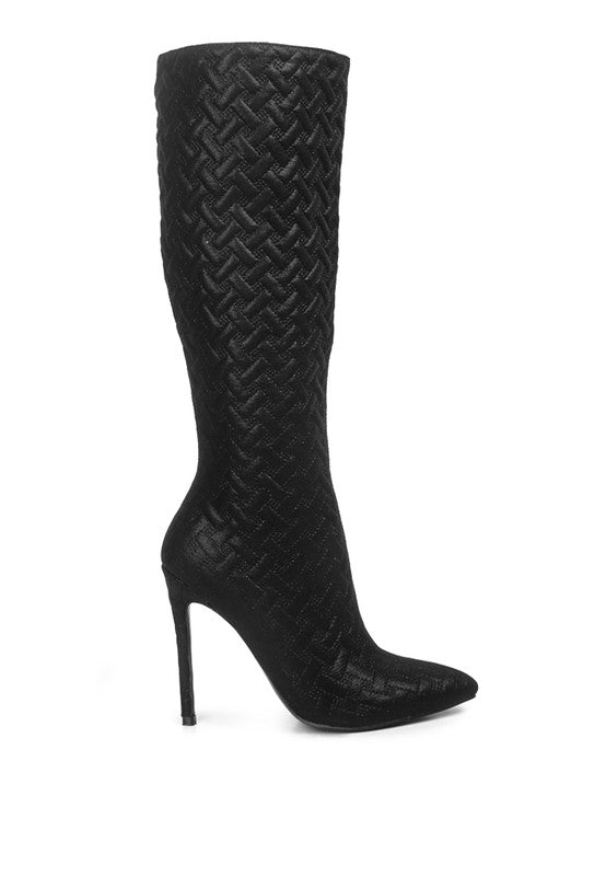 Tinkles Quilted High Heeled Calf Boots