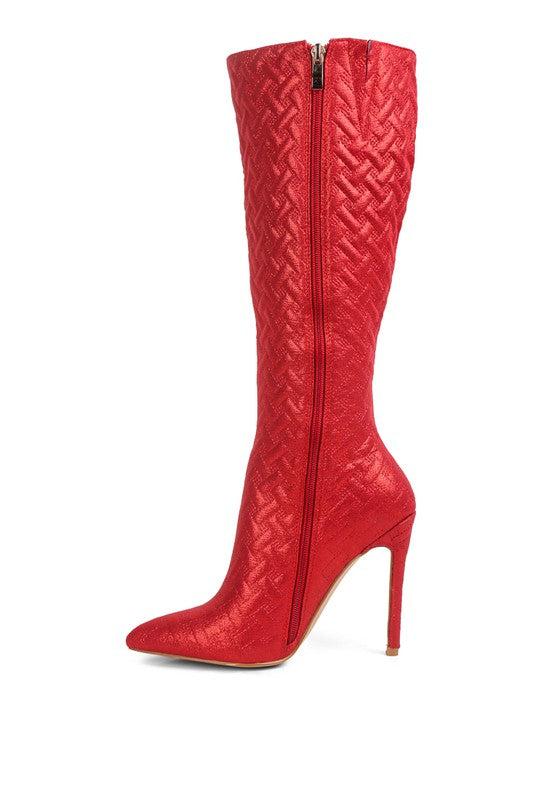 Tinkles Quilted High Heeled Calf Boots