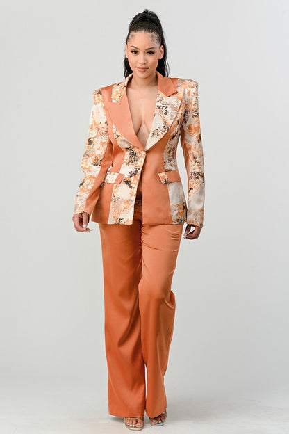 ATHINA TRANSITION PRINT BLAZER AND PANT SUIT