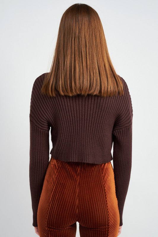 Boxy Turtleneck Crop Top