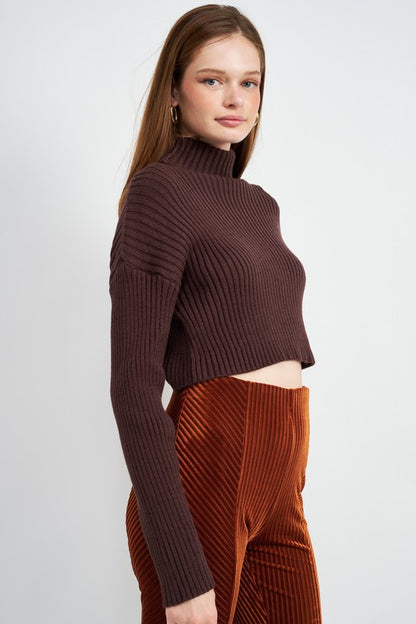 Boxy Turtleneck Crop Top