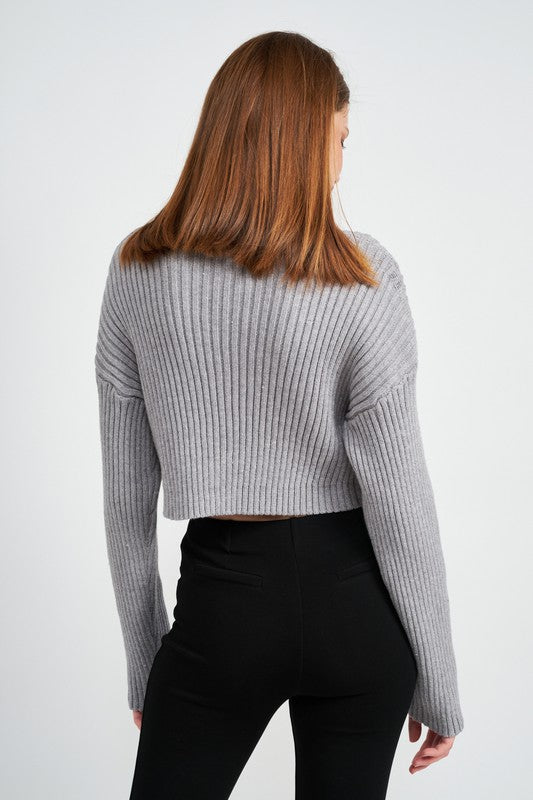 Boxy Turtleneck Crop Top