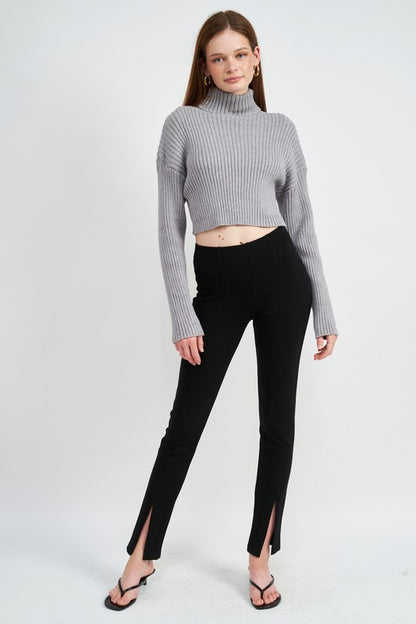 Boxy Turtleneck Crop Top