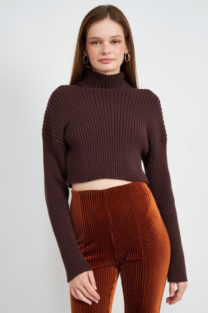 Boxy Turtleneck Crop Top