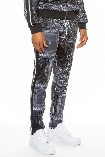 Weiv Men's Paisley Bandana Print Track Pants