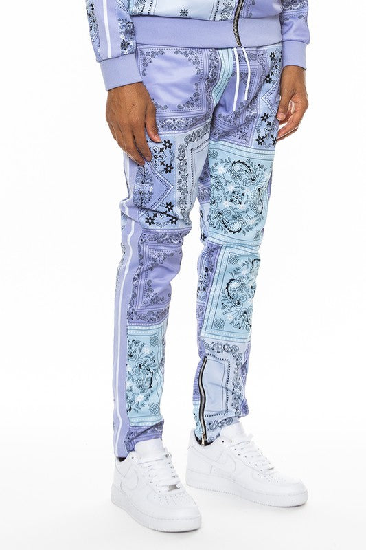 Weiv Men's Paisley Bandana Print Track Pants