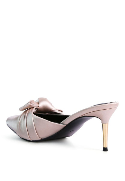 Queen Satin High Heel Mule Sandals