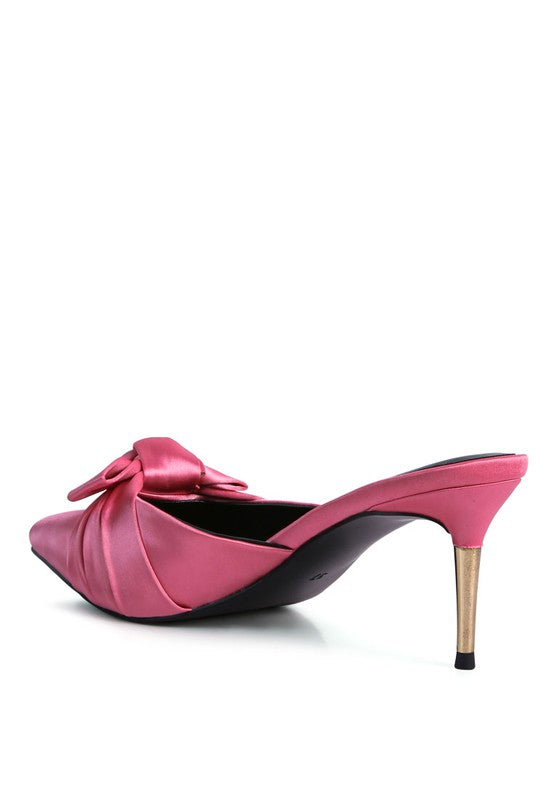 Queen Satin High Heel Mule Sandals