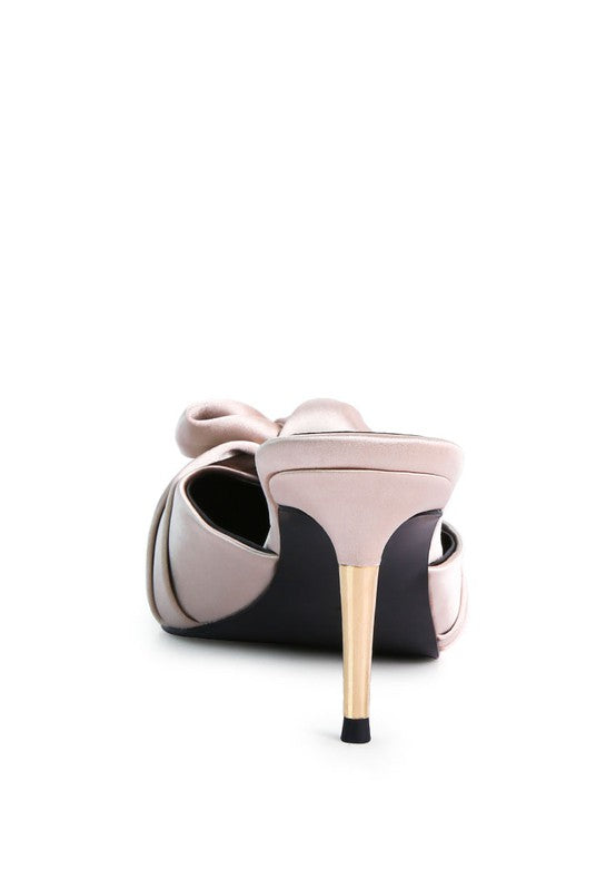 Queen Satin High Heel Mule Sandals