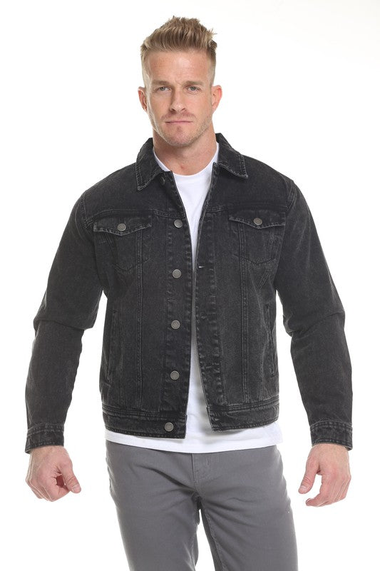 Men's Denim Jacket - Black Blue Age