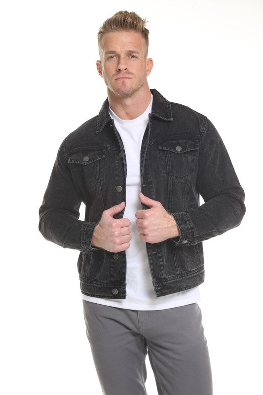 Men's Denim Jacket - Black Blue Age