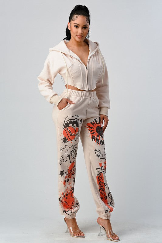 Athina Casual Jacket and Pants Set