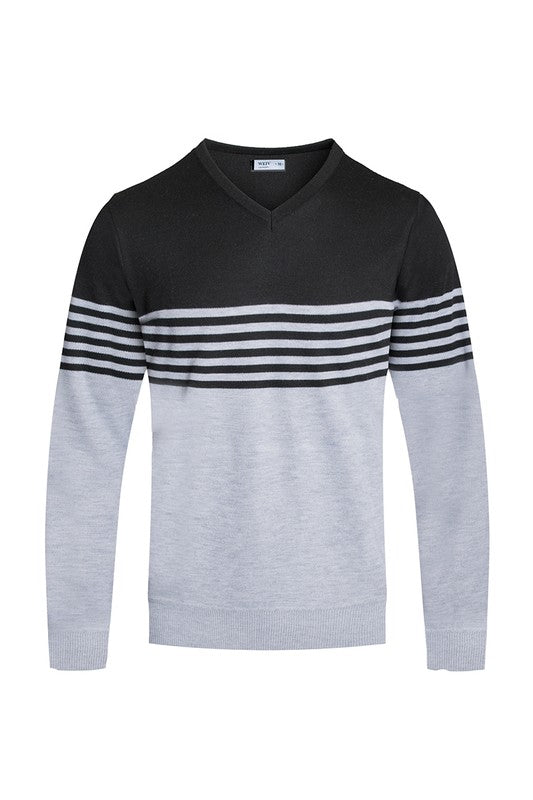 Weiv Men's Knit V-neck Pullover Sweater