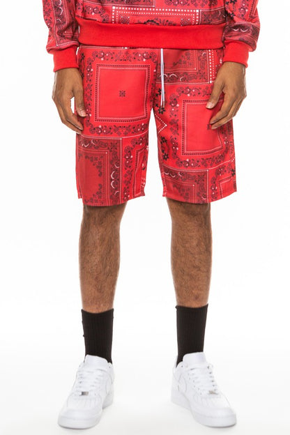 Weiv Men's Paisley Bandana Print Shorts