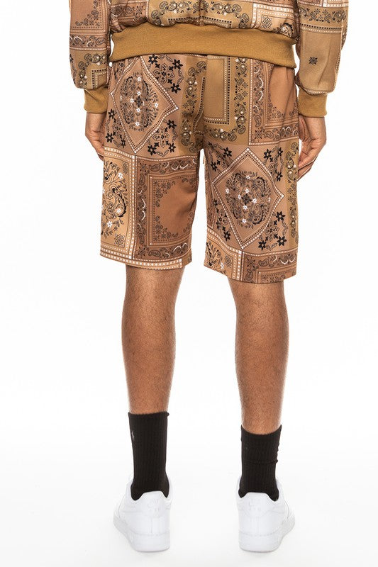 Weiv Men's Paisley Bandana Print Shorts