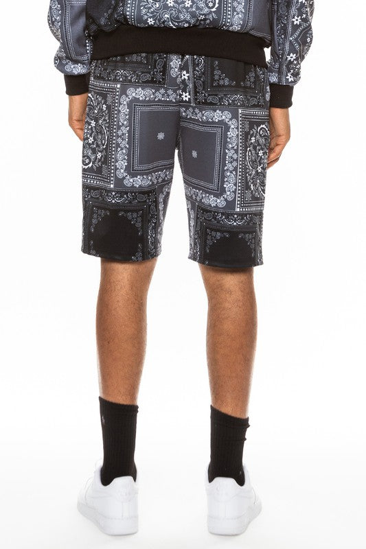 Weiv Men's Paisley Bandana Print Shorts