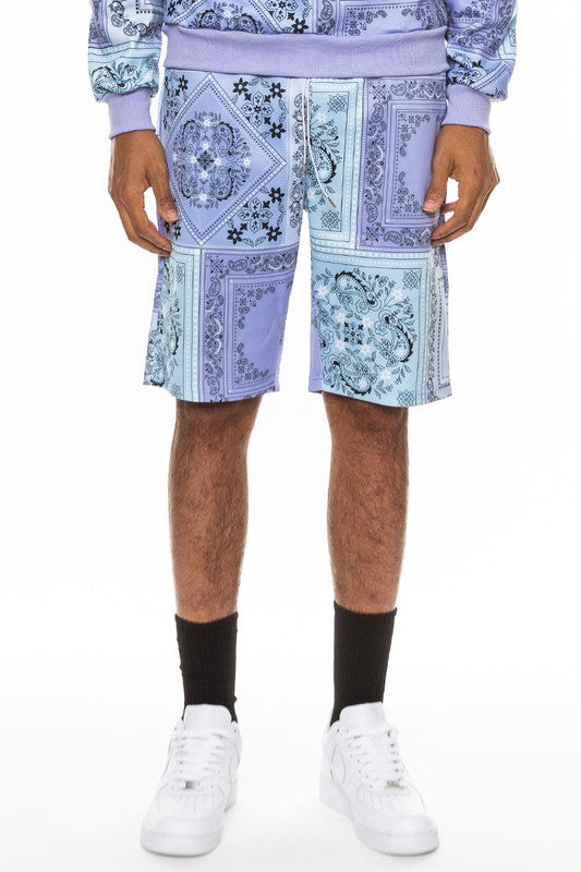 Weiv Men's Paisley Bandana Print Shorts