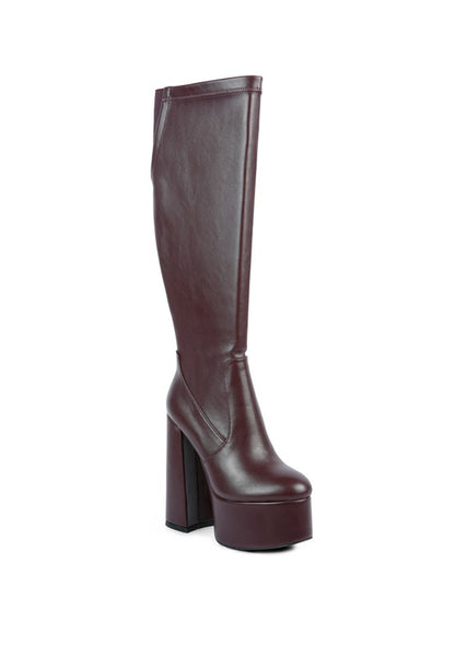 Coraline High Block Heeled Calf Boots