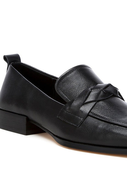 Hostess Genuine Leather Braided Loafers