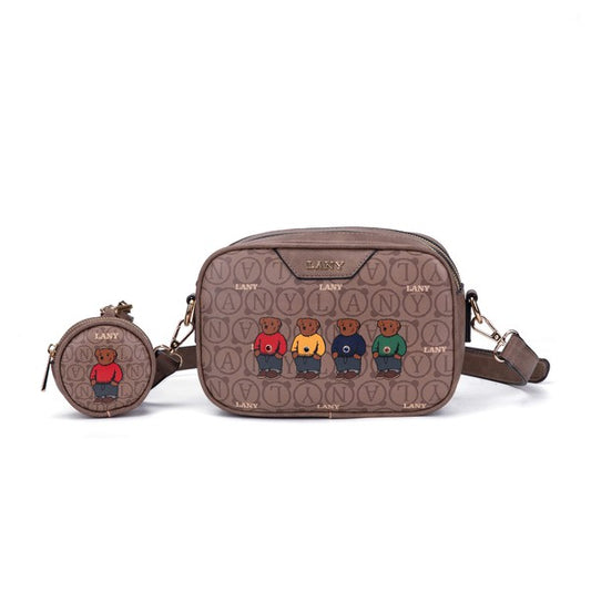 LANY Bear Monogram Crossbody & Pouch Bag Set