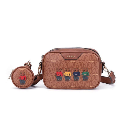 LANY Bear Monogram Crossbody & Pouch Bag Set