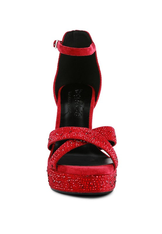 REGALIA Diamante Studded High Heel Dress Sandals