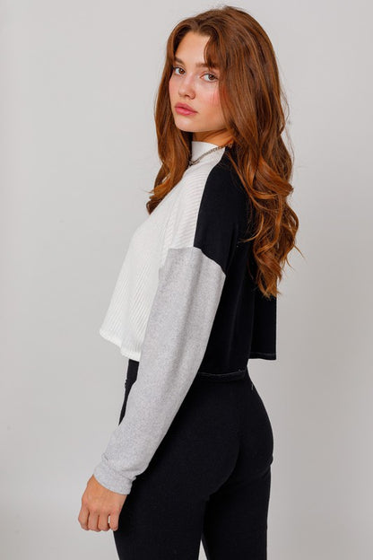 Long Sleeve Contrast Top