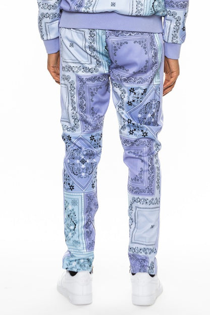 Weiv Men's Paisley Bandana Print Track Pants