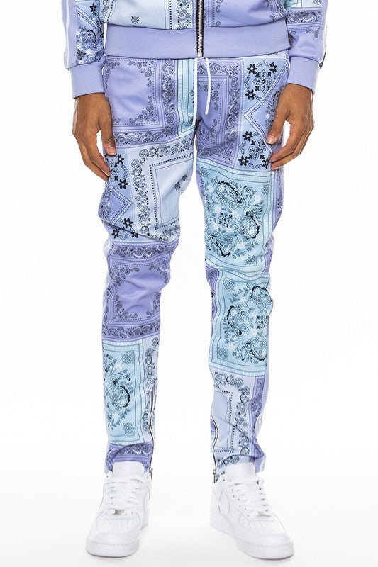 Weiv Men's Paisley Bandana Print Track Pants