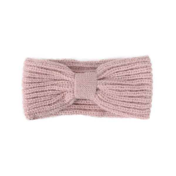 RIBBED BOW WINTER HEADBAND