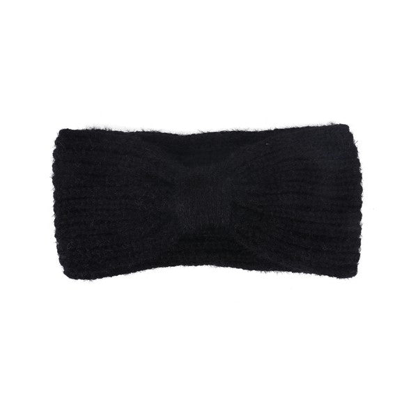 RIBBED BOW WINTER HEADBAND