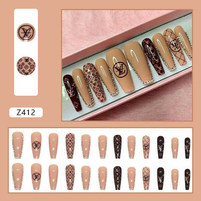 LV Long Press On 24pcs Art Press-on Nail Set Dayday Fashion