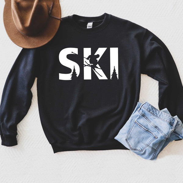 Ski With Trees Graphic Sweatshirt