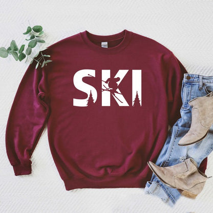 Ski With Trees Graphic Sweatshirt