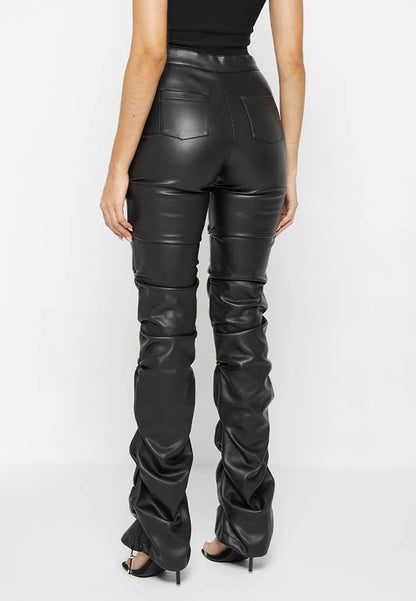 PU Leather Pants - Black