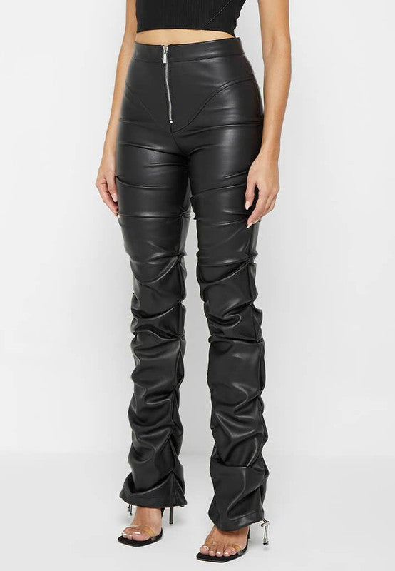 PU Leather Pants - Black