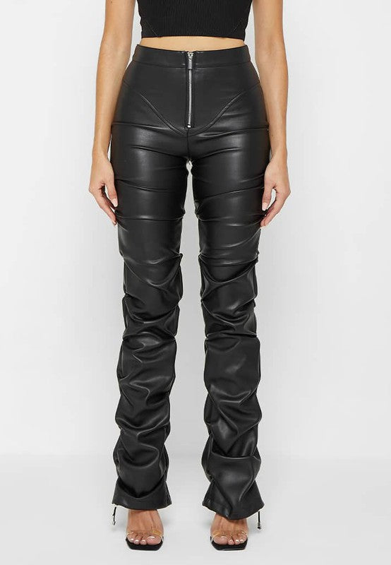 PU Leather Pants - Black