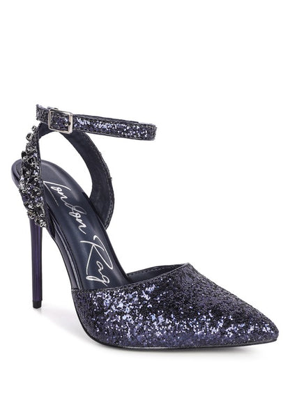 Cloriss Embellished Glitter Stiletto Sandals