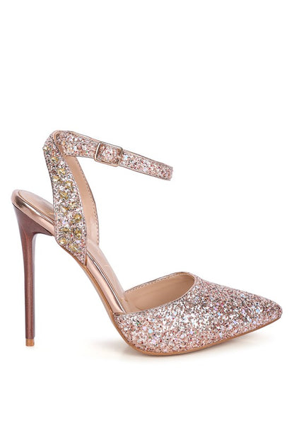 Cloriss Embellished Glitter Stiletto Sandals