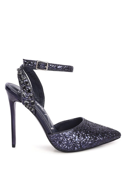 Cloriss Embellished Glitter Stiletto Sandals