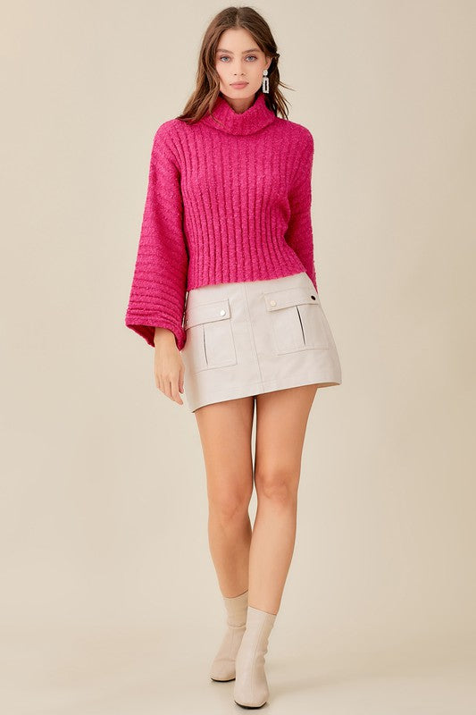 Loose Sleeve Turtleneck Sweater