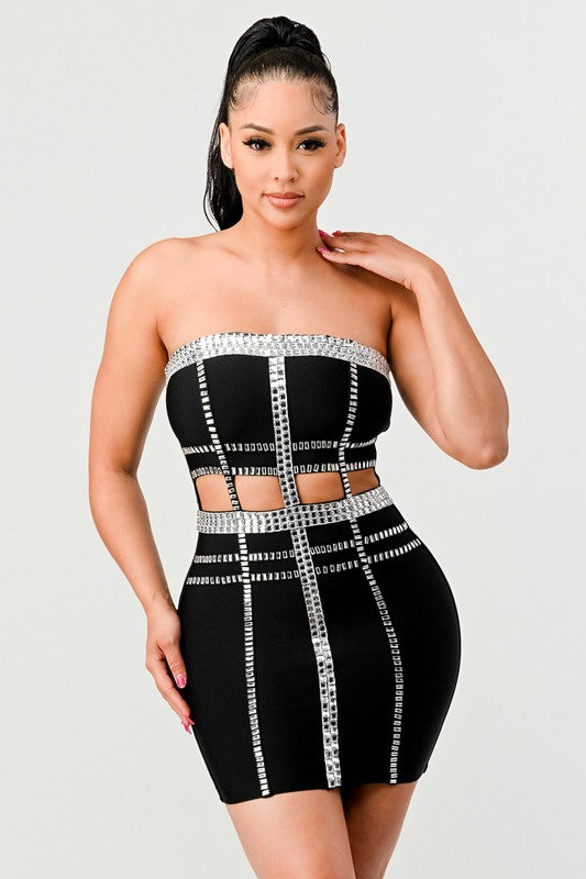 Athina Holiday Connect The Beads Tube Bandage Dress