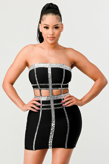 Athina Holiday Connect The Beads Tube Bandage Dress