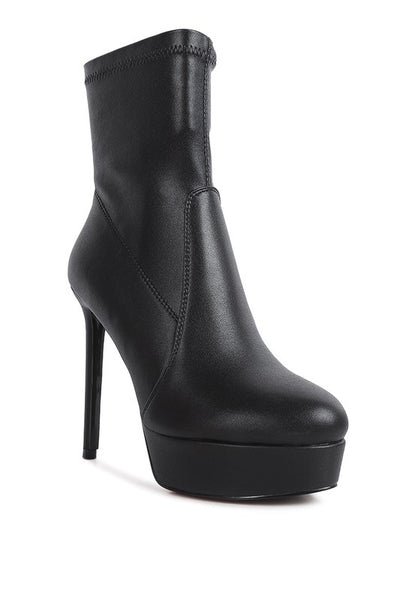 Rossetti Stretch Pu High Heeled Ankle Boot