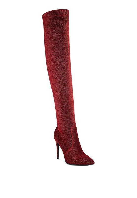 Tigerlily High Heel Knitted Long Boots