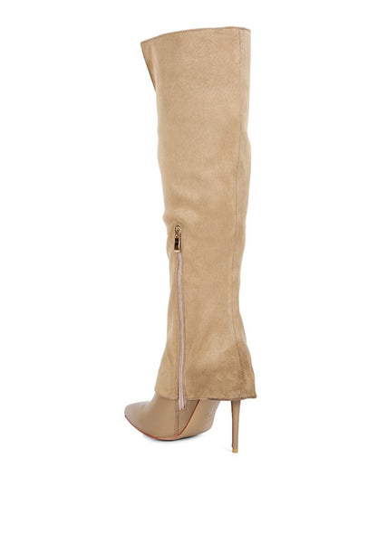 Fifido High Heeled Fold-Over Knee Boots