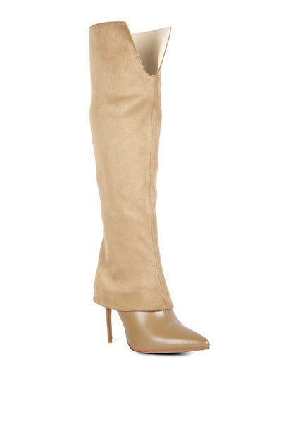 Fifido High Heeled Fold-Over Knee Boots