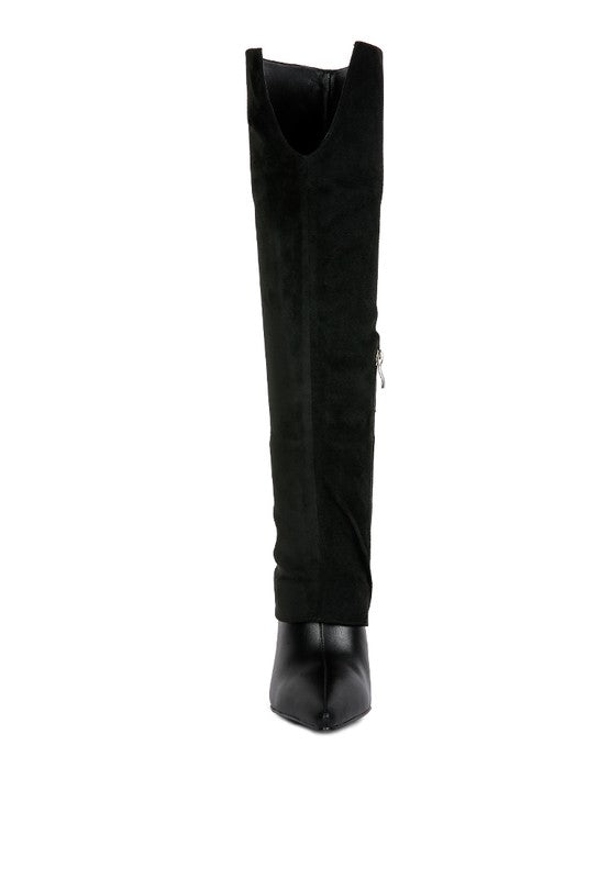 Fifido High Heeled Fold-Over Knee Boots